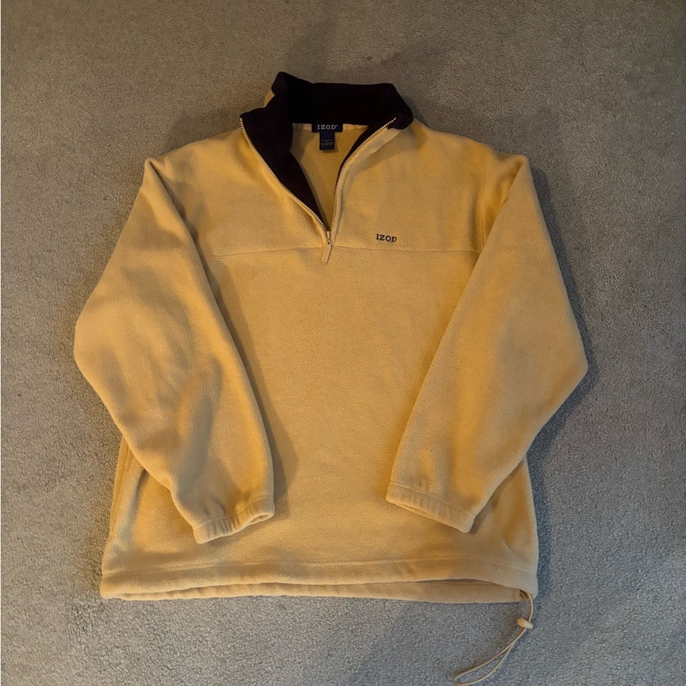 IZOD Men's Yellow Fleece Quarter Zip